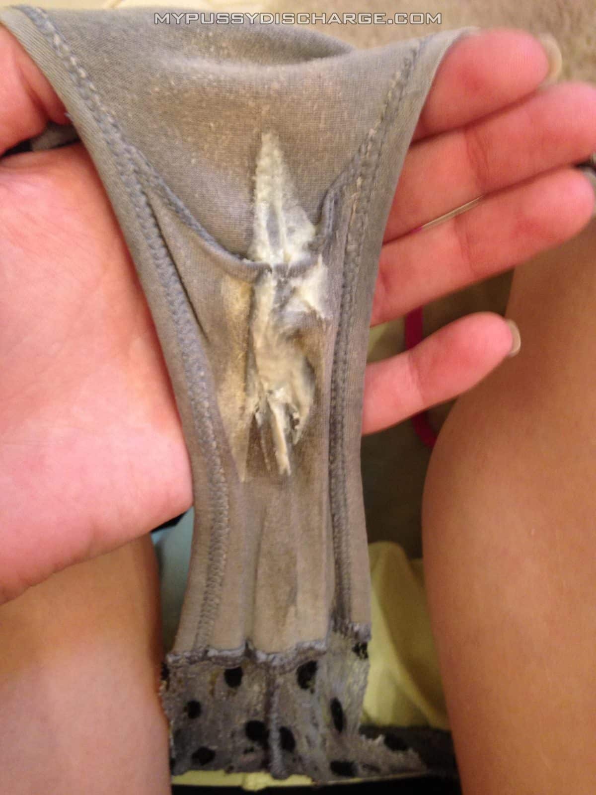 Blonde teen dirty panties covered in vaginal discha