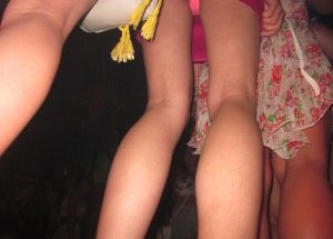 Teen upskirt in disco