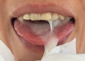 Girl eating her vaginal discharge after peeing