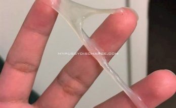 Playing with cervical mucus from ovulating pussy 1