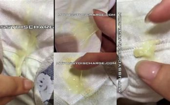 Playing with fresh pussy discharge on dirty panties 2