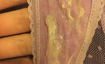Sticky cervical mucus on wet panties