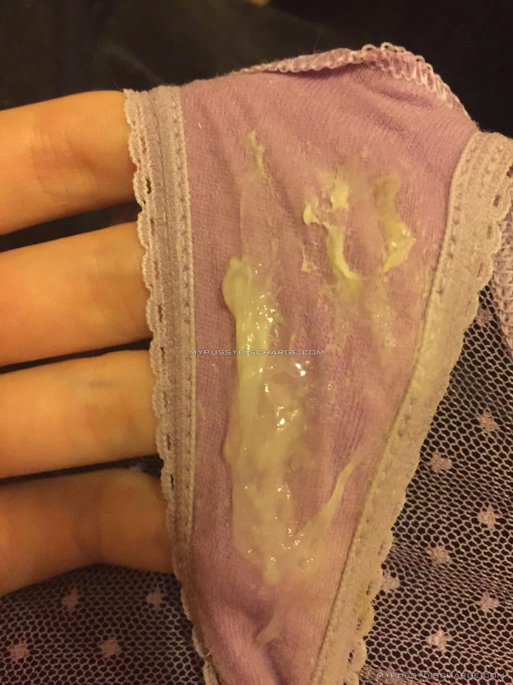 Sticky cervical mucus on wet panties My Pussy Discharge.