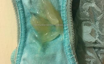 Glob of vaginal discharge on dirty panties