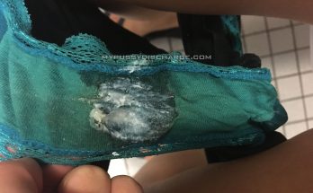 Pussy discharge on smerald worn thong