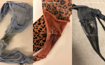 German wife submission of her worn creamy dirty panties