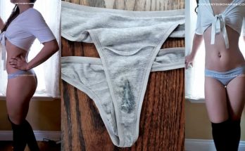Sexy Italian girl worn tanga with smelly creamy pussy discharge