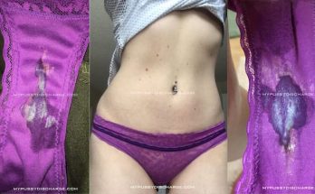 Teen grool on purple tanga progression wearing it for two days